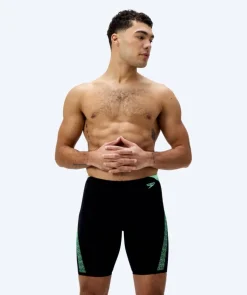 Online Speedo lange badebukser til mænd - Hyperboom Splice - Sort/grøn