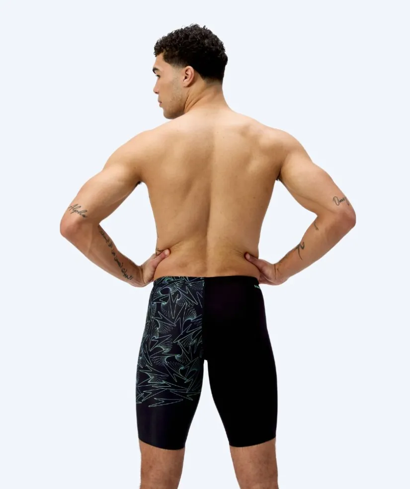 Sale Speedo lange badebukser til mænd - Hyperboom V-Cut - Sort/grøn