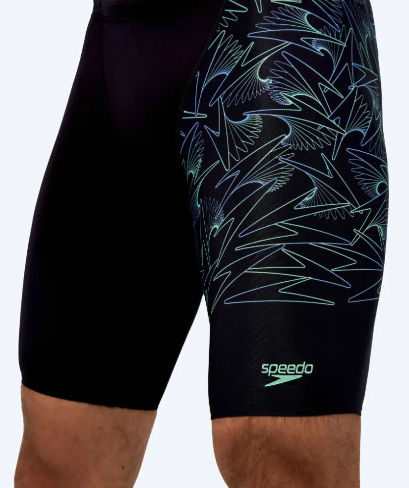 Sale Speedo lange badebukser til mænd - Hyperboom V-Cut - Sort/grøn