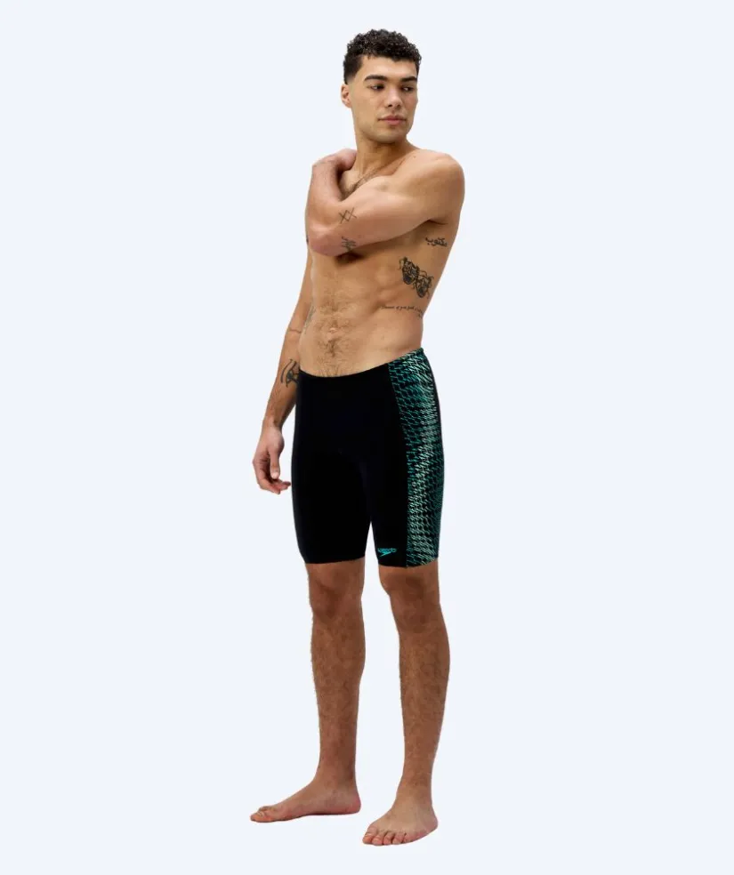 Best Speedo lange badebukser til mænd - Endurance Max Tech Pannel - Sort/grøn
