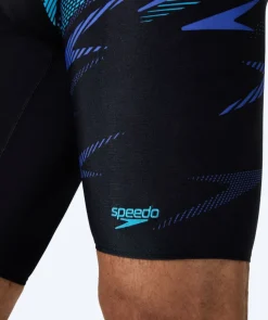 Best Speedo lange badebukser til mænd - Hyperboom V-Cut - Sort/blå