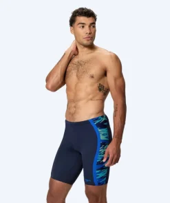 Outlet Speedo lange badebukser til mænd - Hyperboom Splice - Mørkeblå/lyseblå