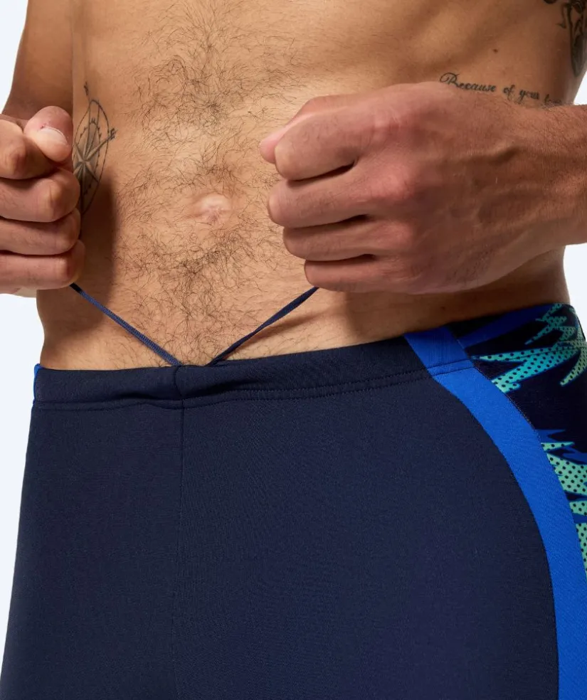 Outlet Speedo lange badebukser til mænd - Hyperboom Splice - Mørkeblå/lyseblå