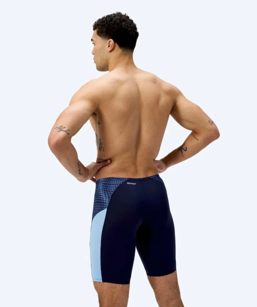 Outlet Speedo lange badebukser til mænd - Endurance Max Splice - Mørkeblå/lyseblå