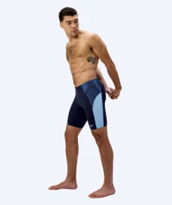 Outlet Speedo lange badebukser til mænd - Endurance Max Splice - Mørkeblå/lyseblå