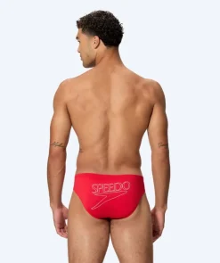 Hot Speedo trekantede badebukser til mænd - Endurance Logo - Rød