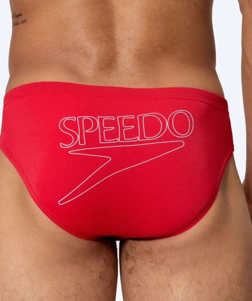 Hot Speedo trekantede badebukser til mænd - Endurance Logo - Rød