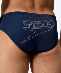 Online Speedo trekantede badebukser til mænd - Endurance Logo - Mørkeblå