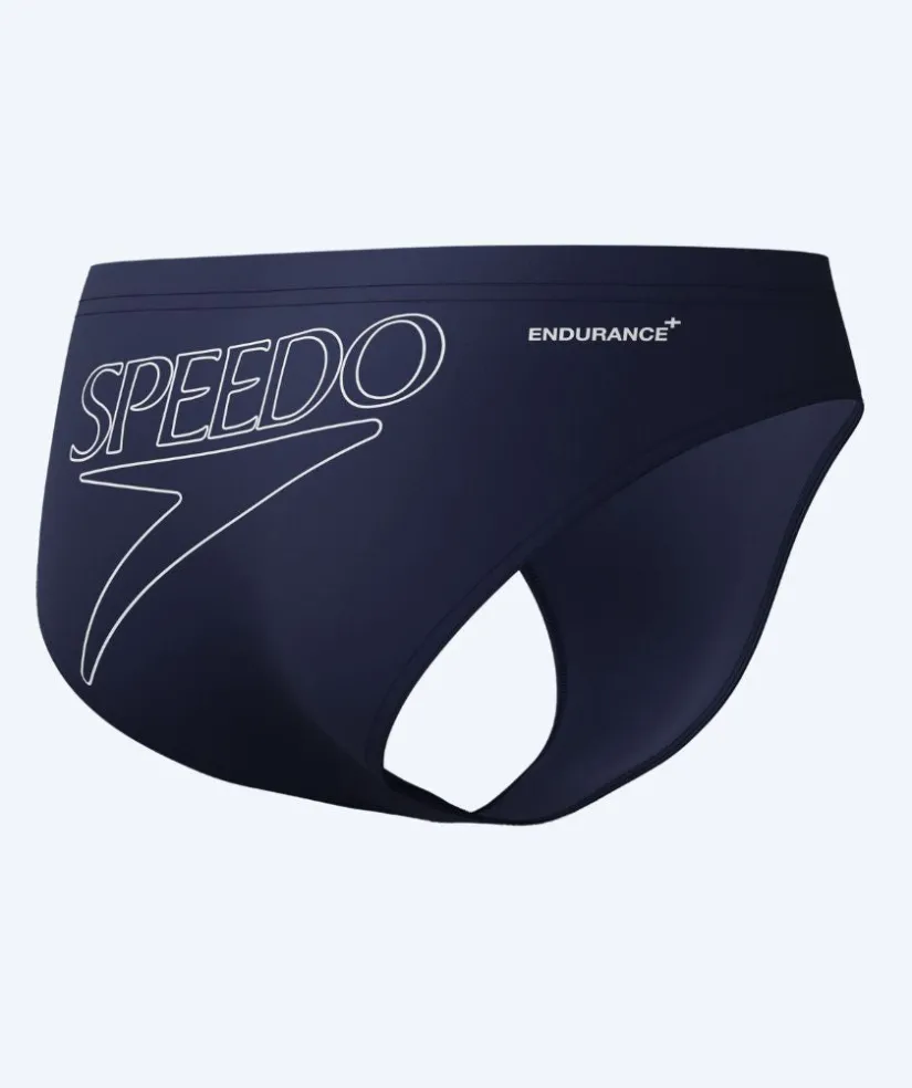 Online Speedo trekantede badebukser til mænd - Endurance Logo - Mørkeblå