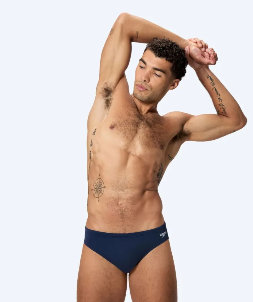 Online Speedo trekantede badebukser til mænd - Endurance Logo - Mørkeblå