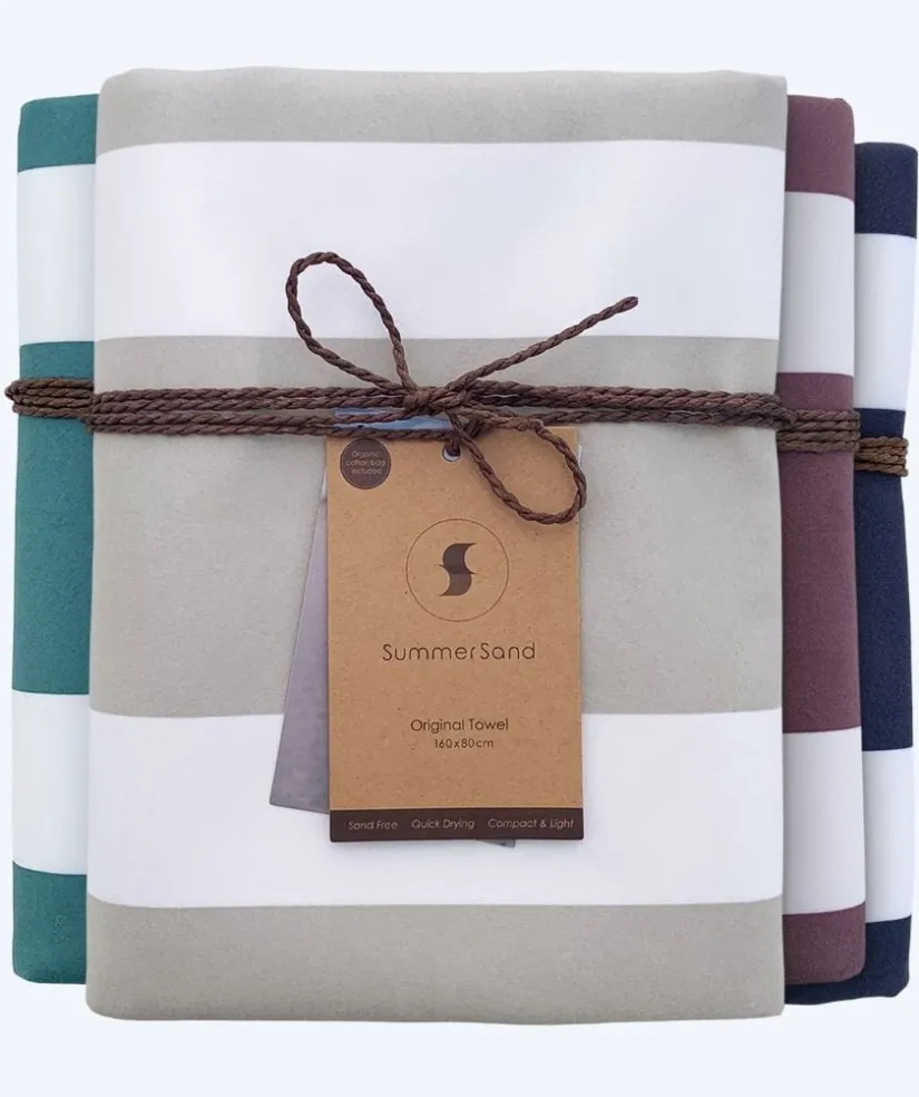 Outlet SummerSand microfiber håndklæde - Marble Sand (Hvid)