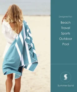 Sale SummerSand microfiber håndklæde - Ocean Green (Turkis)