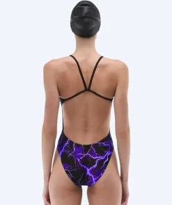 Best TYR badedragt til damer - Durafast Elite Cutoutfit Arterix - Lilla/sort