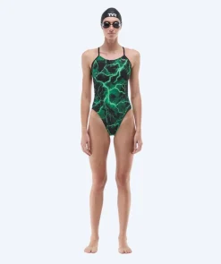 Hot TYR badedragt til damer - Durafast Elite Cutoutfit Arterix - Grøn/sort