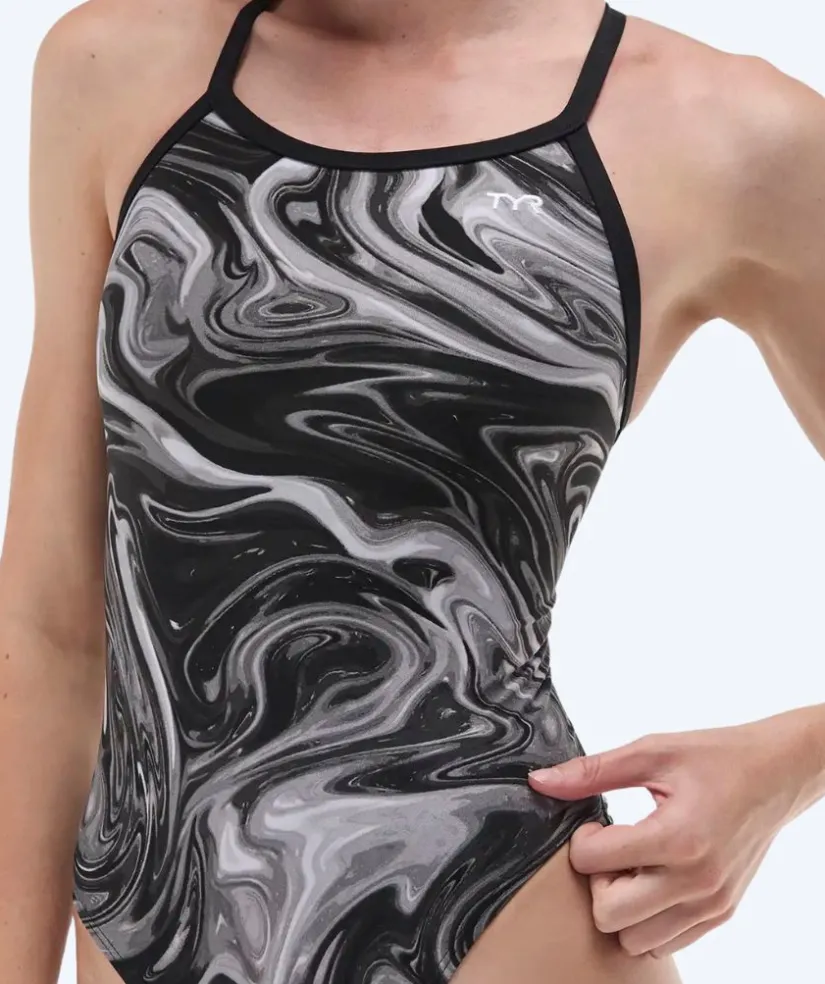 Clearance TYR badedragt til damer - Durafast Elite Diamondfit Olea - Grå/sort