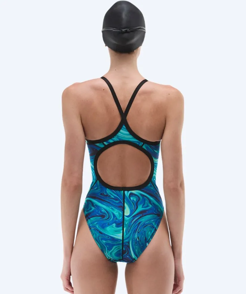New TYR badedragt til damer - Durafast Elite Diamondfit Olea - Lyseblå/sort