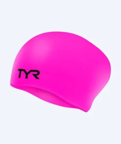 Sale TYR badehætte til langt hår - Silicone - Pink