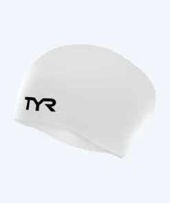 TYR badehætte til langt hår - Silicone - Hvid