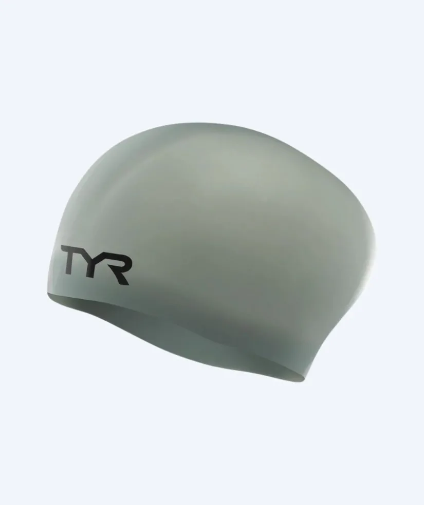 TYR badehætte til langt hår - Silicone - Grå