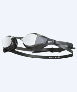 Hot TYR svømmebriller - Tracer-X Racing RZR Mirrored - Sort/sølv