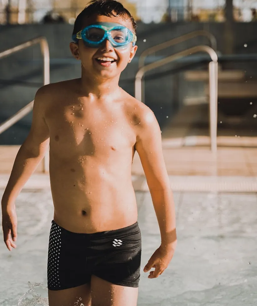 Outlet Watery badebukser til drenge - Flaming Vegas Eco - White Sporty