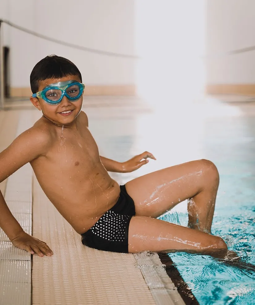 Outlet Watery badebukser til drenge - Flaming Vegas Eco - White Sporty