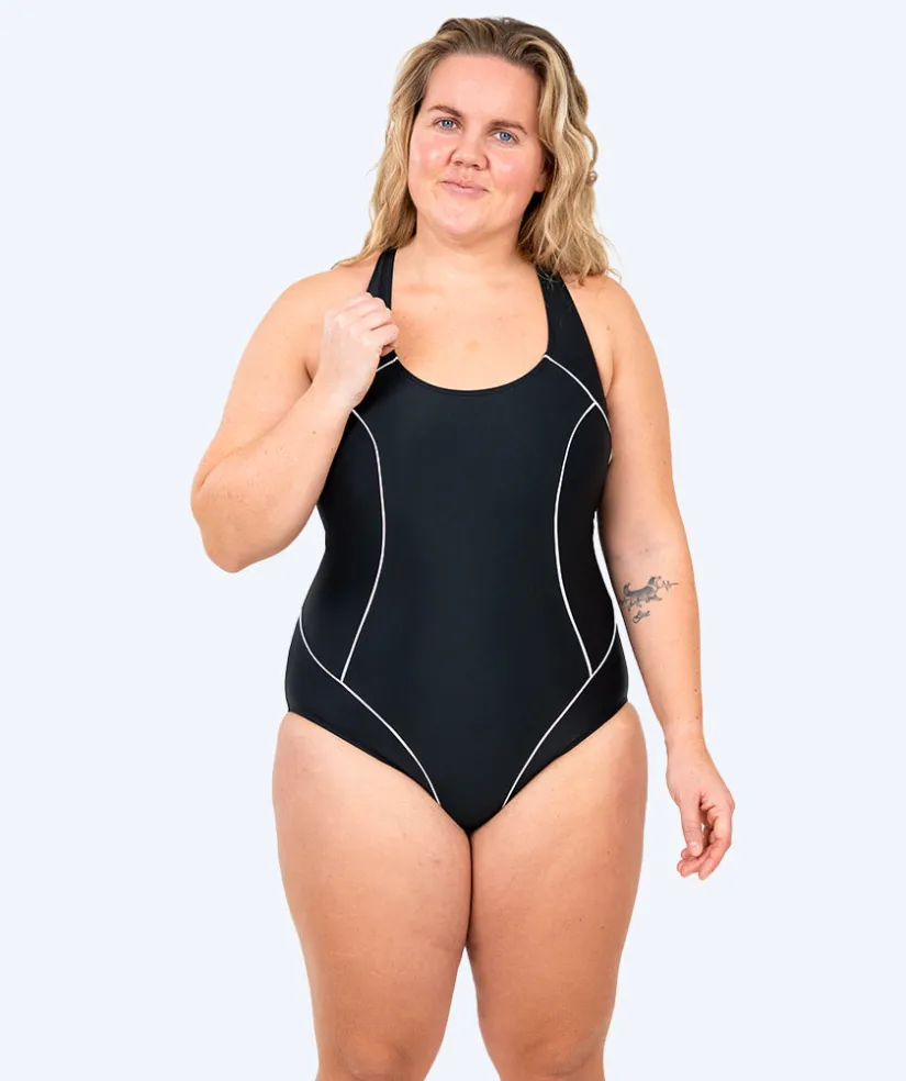 New Watery badedragt i plus size til damer - Kaito - Sort/hvid