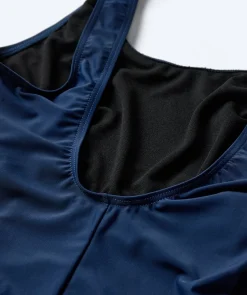 Watery badedragt i plus size til damer - Tamaya U-Back - Mørkeblå/hvid