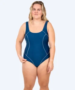 Best Watery badedragt i plus size til damer - Kaito - Mørkeblå/hvid