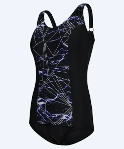 Discount Watery badedragt plus size til damer m. blomster - Vale - Sort