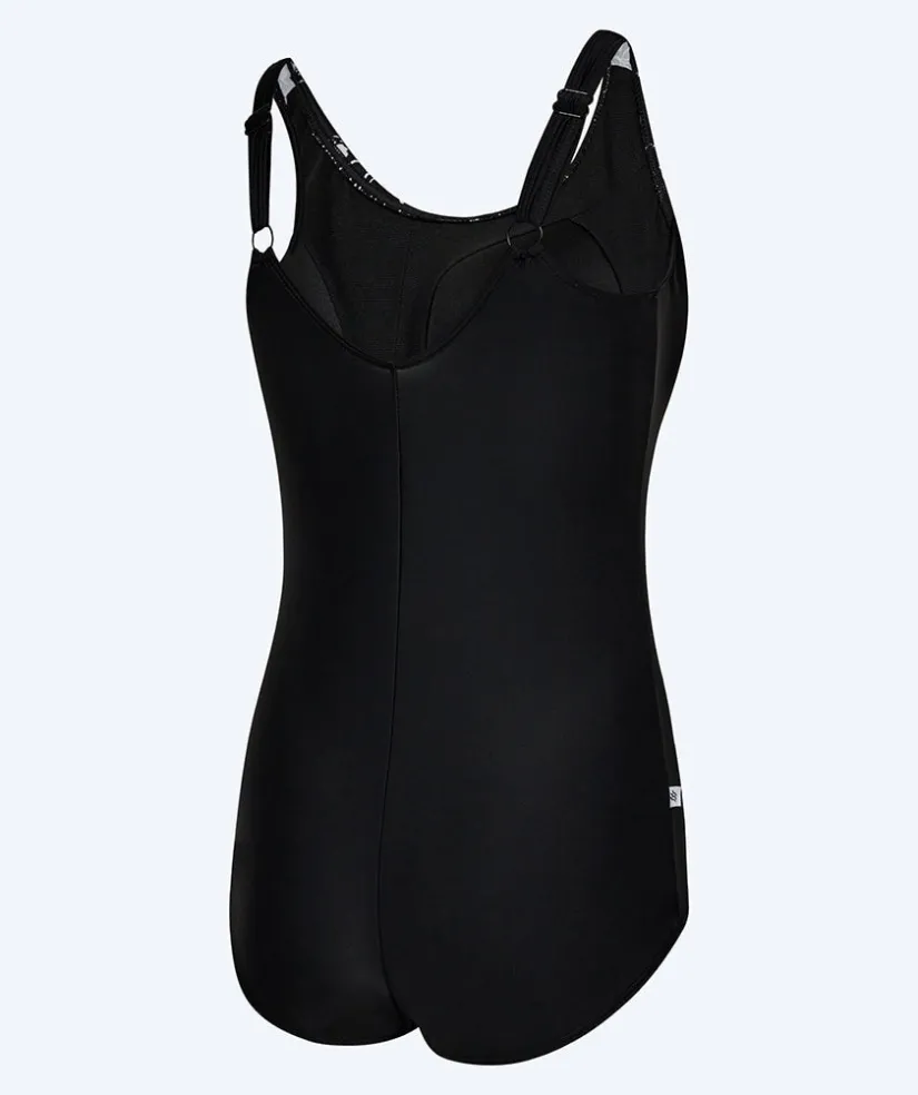 Discount Watery badedragt plus size til damer m. blomster - Vale - Sort/hvid