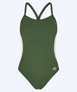 Hot Watery badedragt til damer - Sidestroke Solid - Forest Green