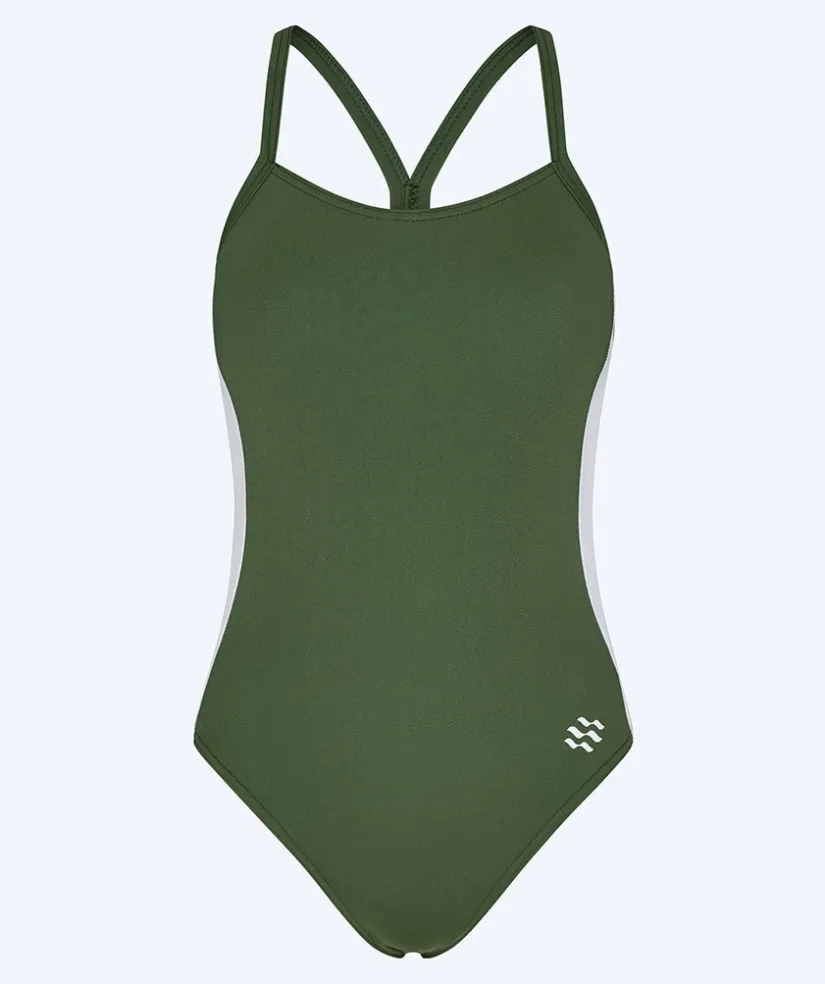 Hot Watery badedragt til damer - Sidestroke Solid - Forest Green