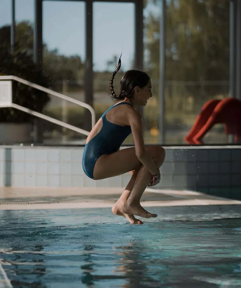 New Watery badedragt til piger - Eco Poolparty - Nordic Blue