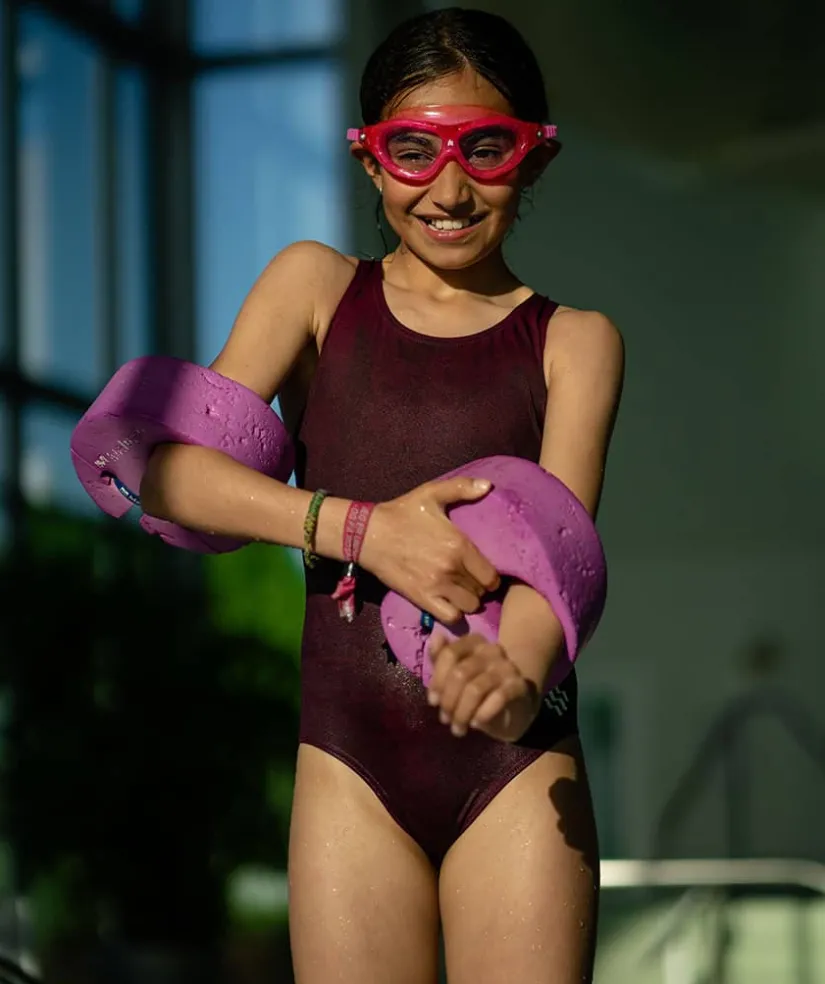 Hot Watery badedragt til piger - Eco Poolparty - Ruby Red