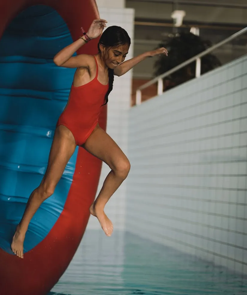 New Watery badedragt til piger - Freestyler Solid - Cherry Red