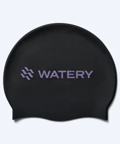 Hot Watery badehætte - Signature Metallic - Sort/lilla