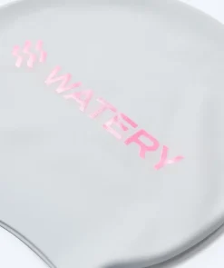 Discount Watery badehætte - Signature Metallic - Hvid/pink