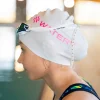 Discount Watery badehætte - Signature Metallic - Hvid/lyserød