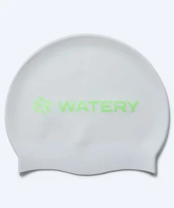 Online Watery badehætte - Signature Metallic - Hvid/grøn