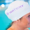 Clearance Watery badehætte - Signature Metallic - Hvid/lilla