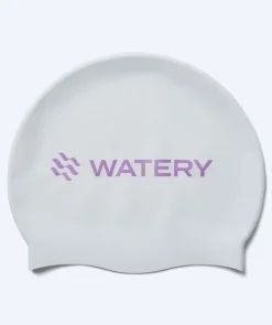 Clearance Watery badehætte - Signature Metallic - Hvid/lilla