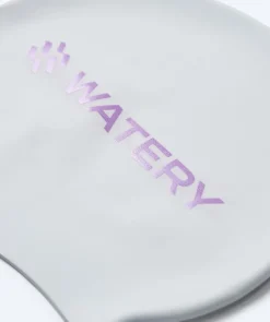 Clearance Watery badehætte - Signature Metallic - Hvid/lilla