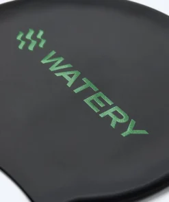 Discount Watery badehætte - Signature Metallic - Sort/grøn