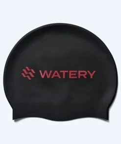 Online Watery badehætte - Signature Metallic - Sort/rød