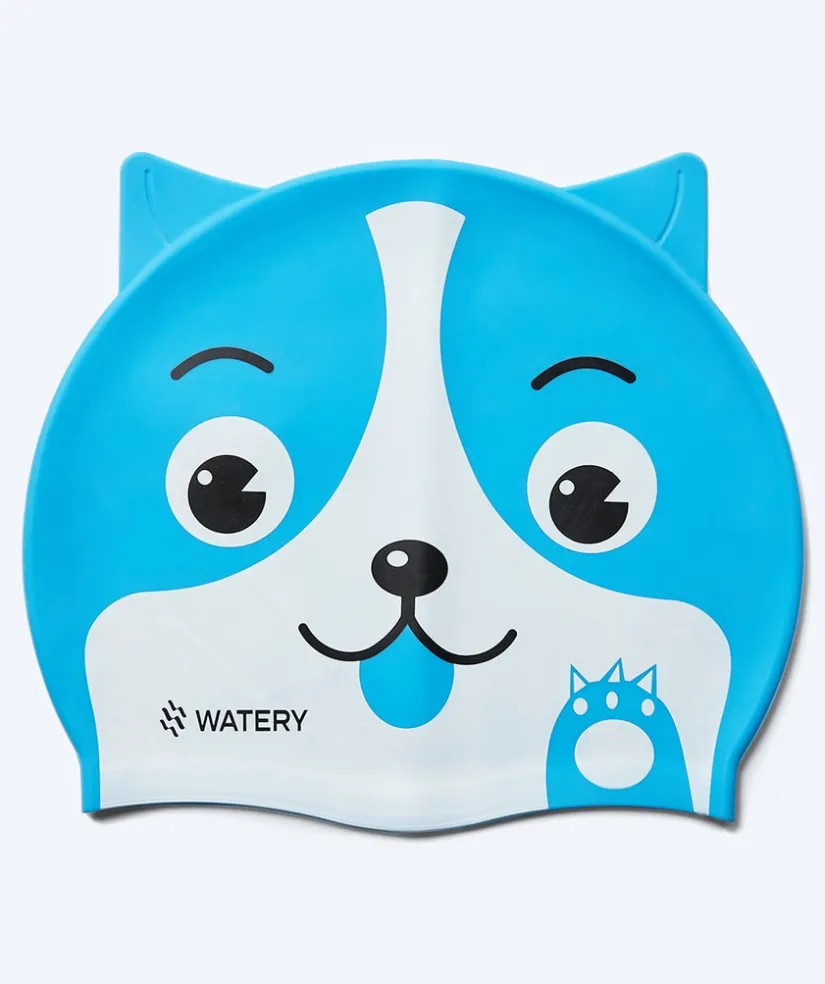 Watery badehætte til børn - Dashers - Cat (Lyseblå)
