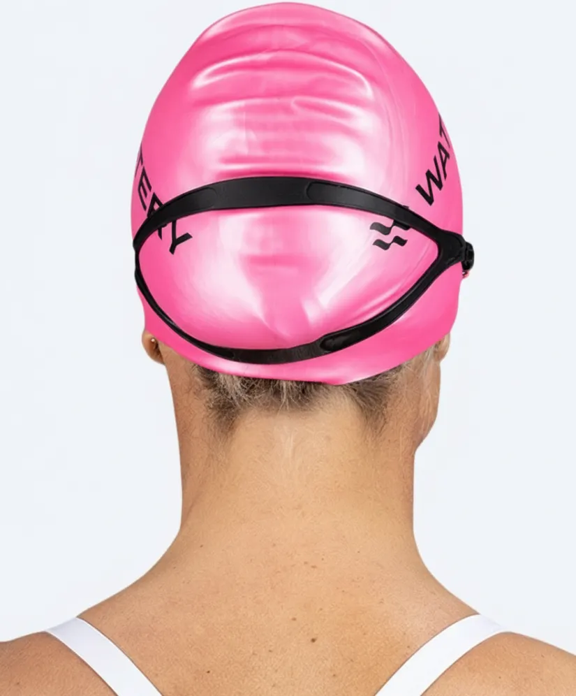 Watery badehætte til langt hår - Signature - Pink