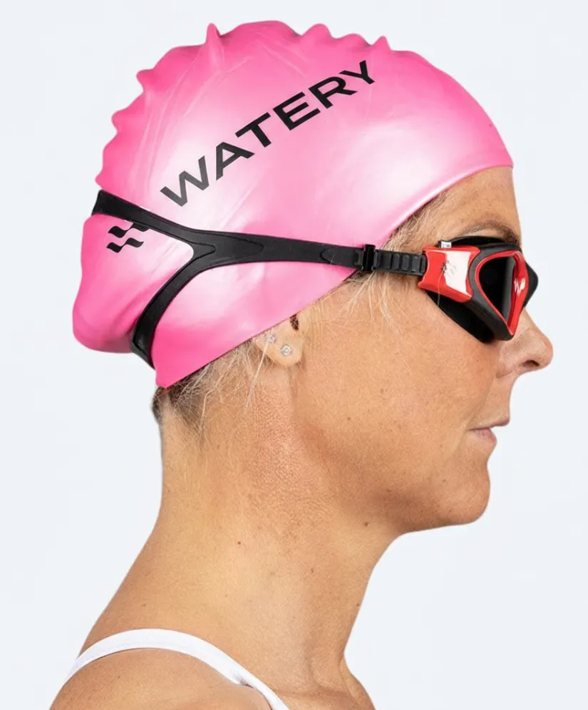 Watery badehætte til langt hår - Signature - Pink