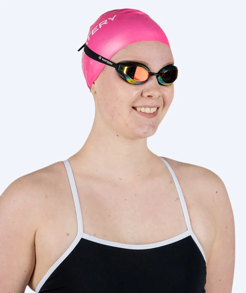 Watery badehætte til langt hår - Signature - Pink