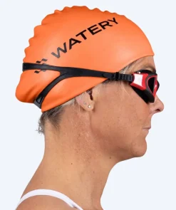 Online Watery badehætte til langt hår - Signature - Orange